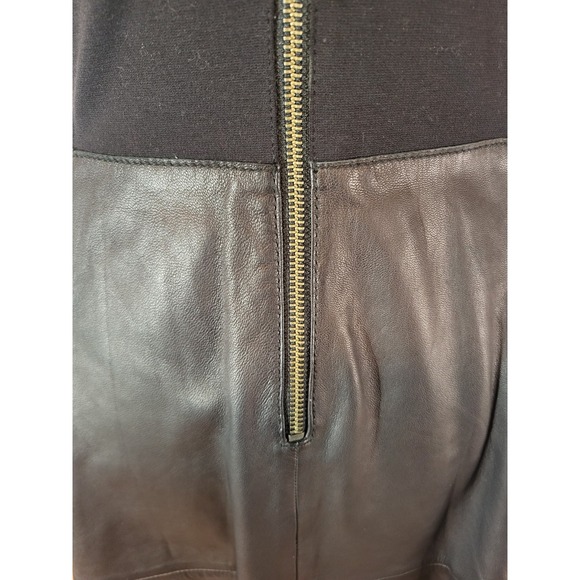 Halogen Black Leather Dress & Ponte Knit Fit & Flare Size 2 XS Edgy - Picture 5 of 7